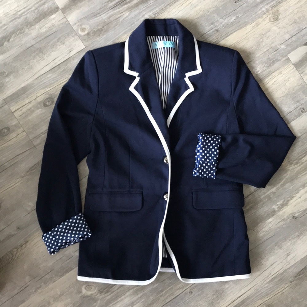 Super Fun Lined Navy Blue Blazer